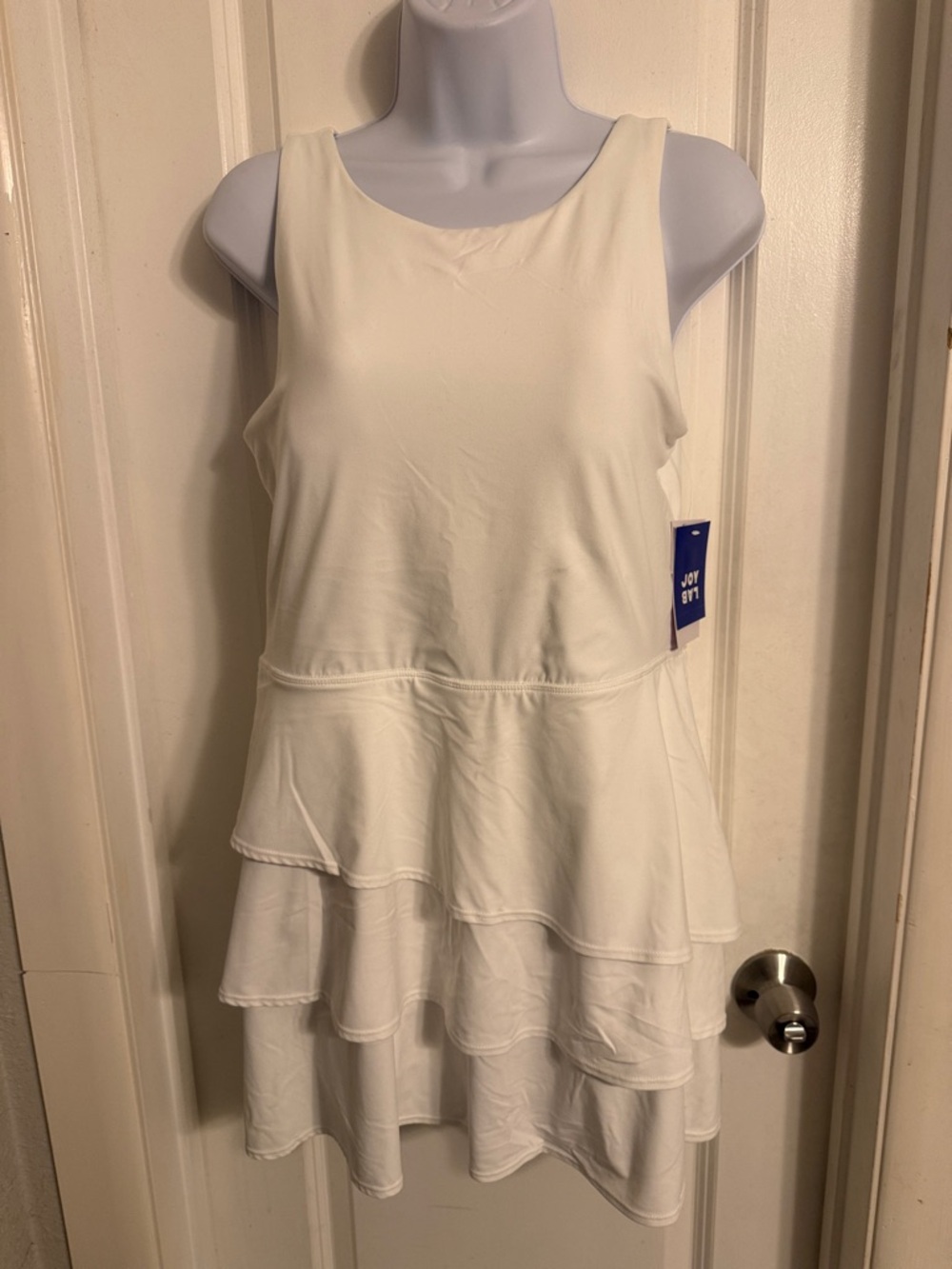 JoyLab White Tiered Athletic Skort Dress